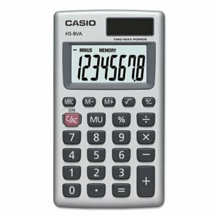CASIO Casio, Hs-8va Handheld Calculator, 8-Digit Lcd, Silver HS8VA
